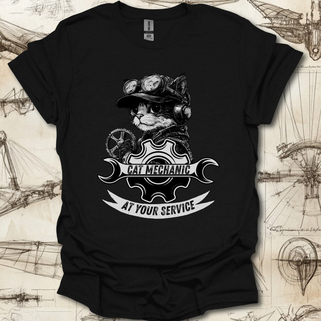 Cat Mechanic β Steampunk Feline Fixer T-Shirt