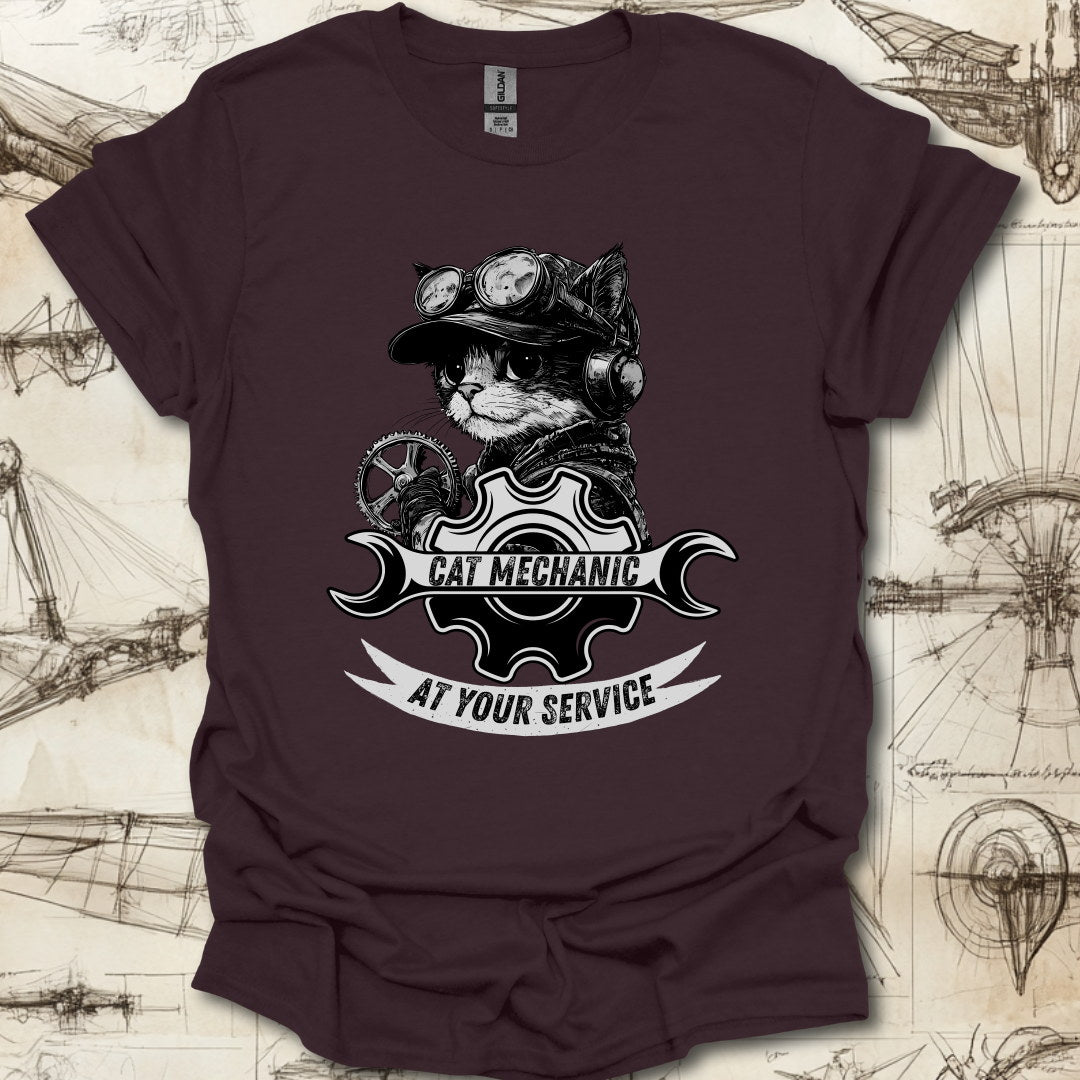Cat Mechanic β Steampunk Feline Fixer T-Shirt