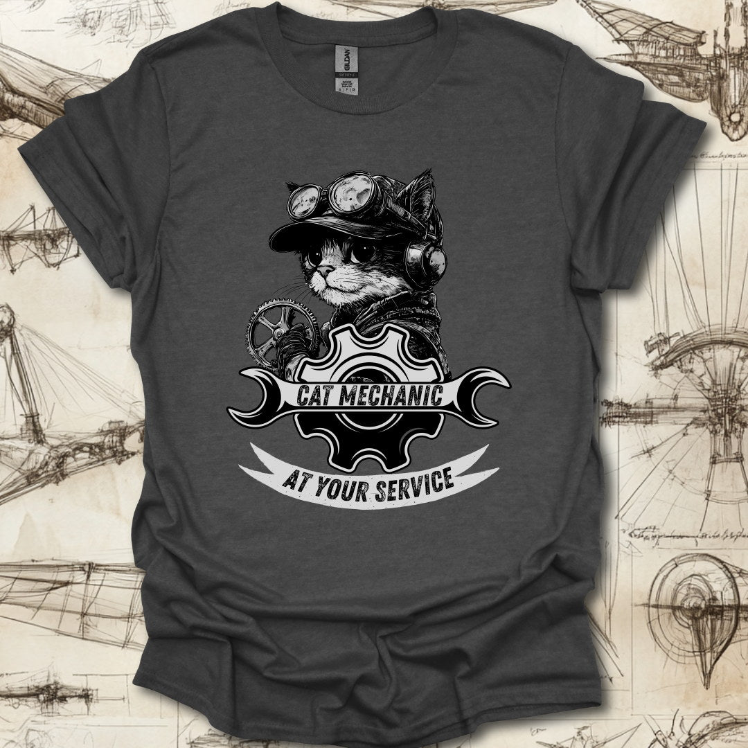 Cat Mechanic β Steampunk Feline Fixer T-Shirt