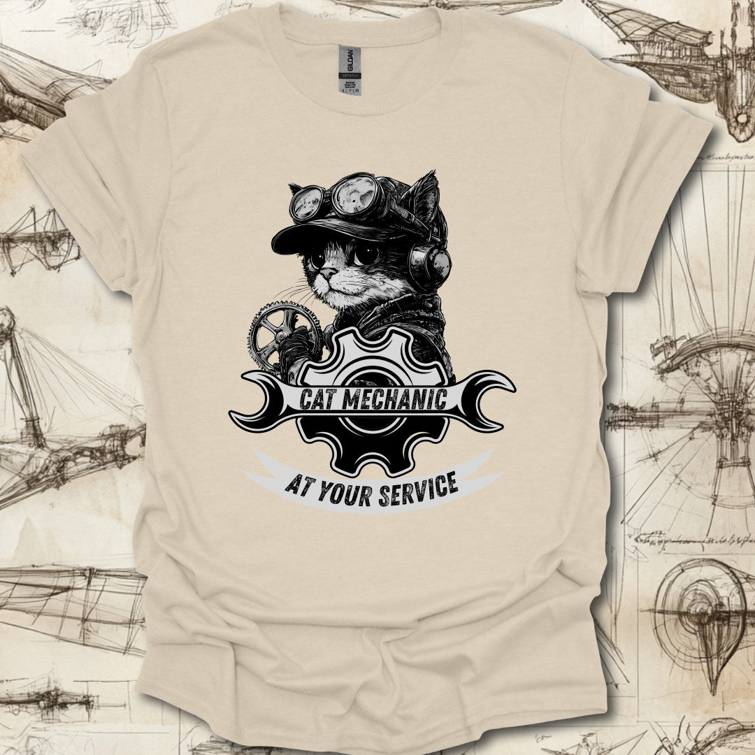 Cat Mechanic β Steampunk Feline Fixer T-Shirt