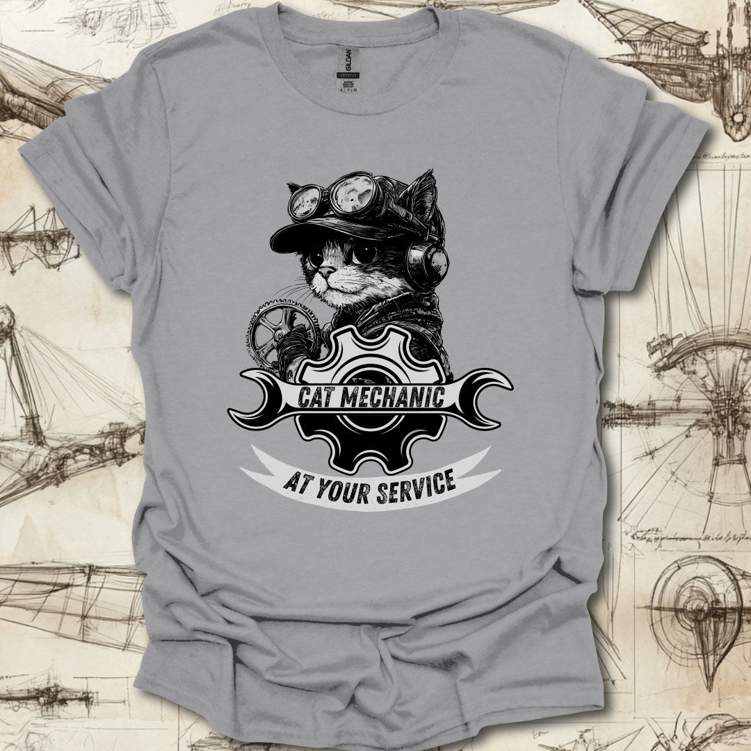 Cat Mechanic β Steampunk Feline Fixer T-Shirt