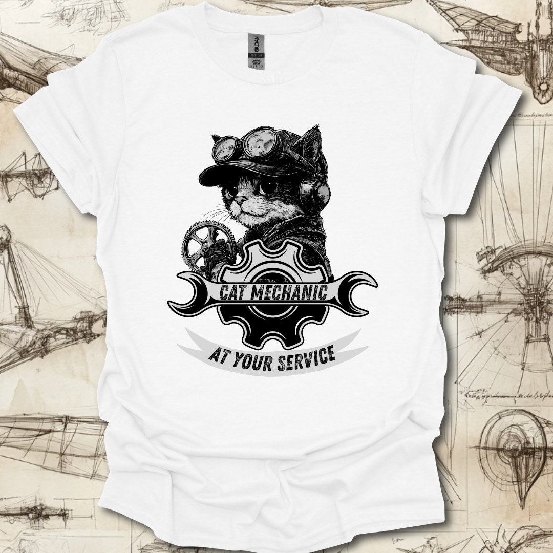 Cat Mechanic β Steampunk Feline Fixer T-Shirt