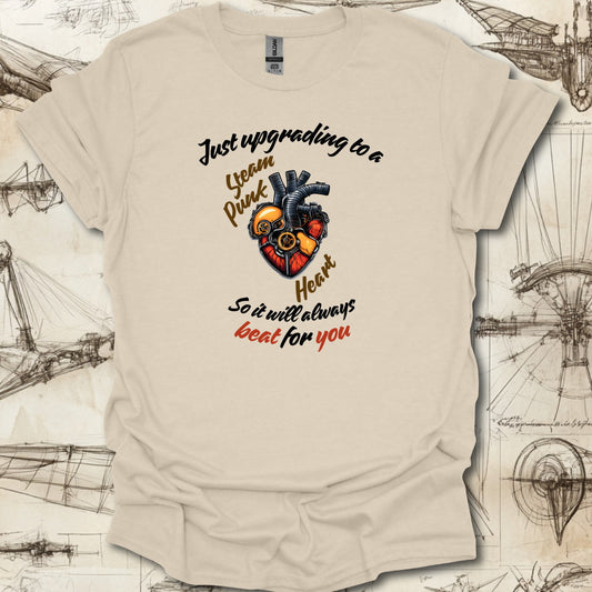 Upgrading My Heart – Steampunk Love Machine T-Shirt