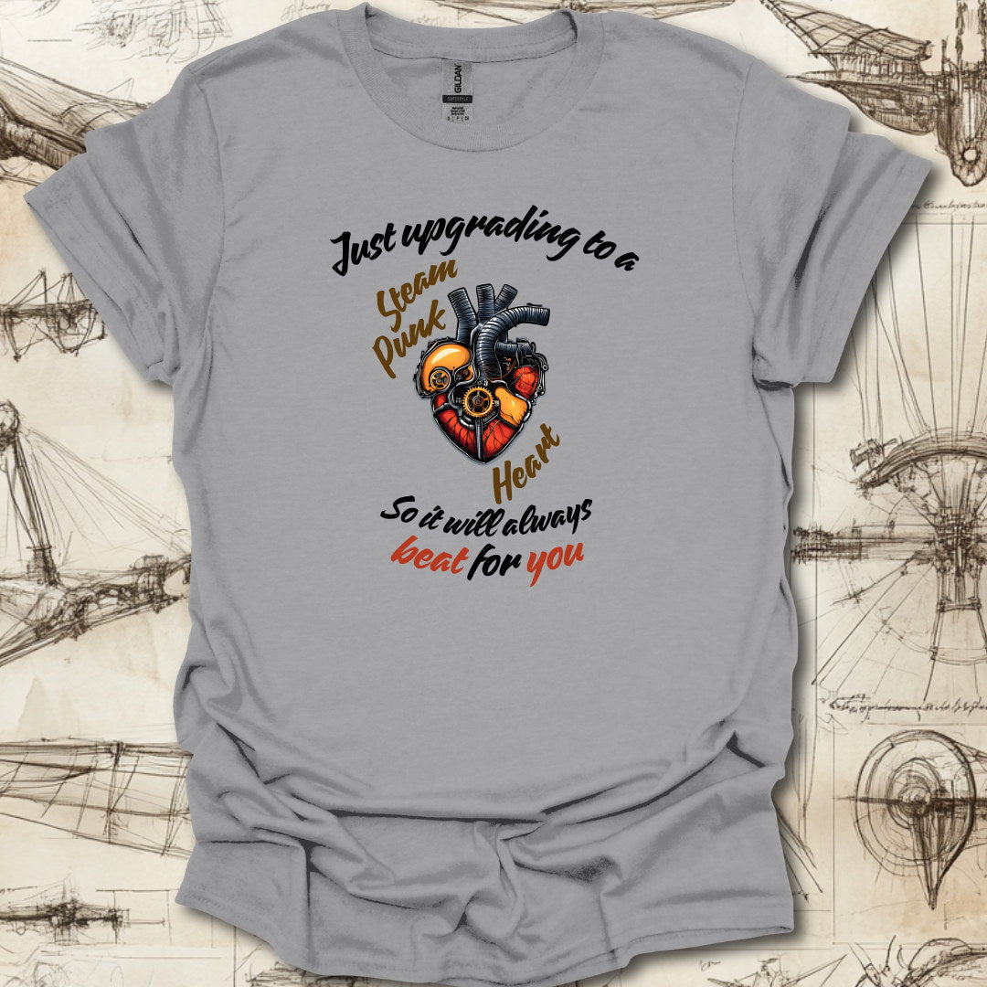 Upgrading My Heart – Steampunk Love Machine T-Shirt