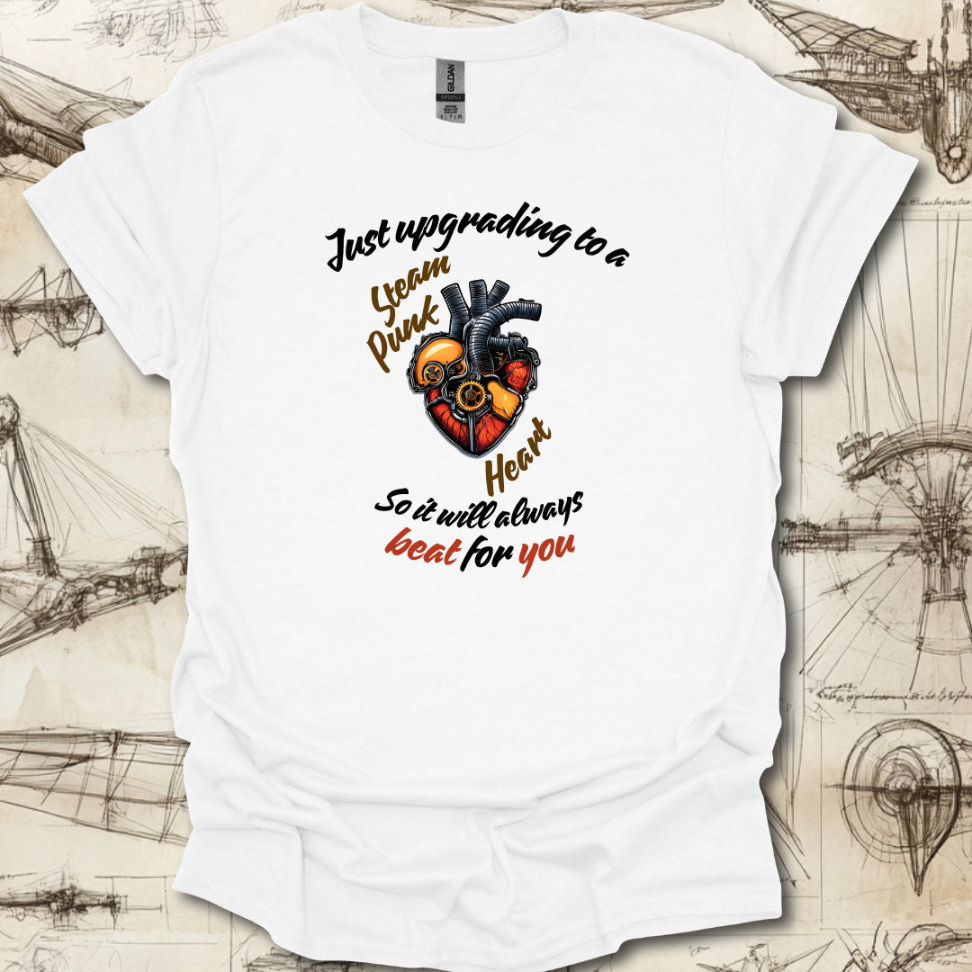 Upgrading My Heart – Steampunk Love Machine T-Shirt